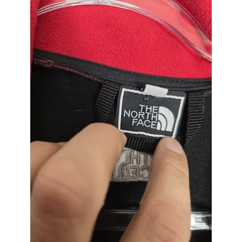The North Face Jacket Mens Small Red‎ Black Fleece Full Zip Outdoor Hiking